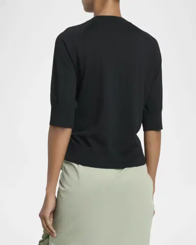 Dries Van Noten Tuan Short-Sleeve Wool Crewneck Sweater | Thumbnail 2