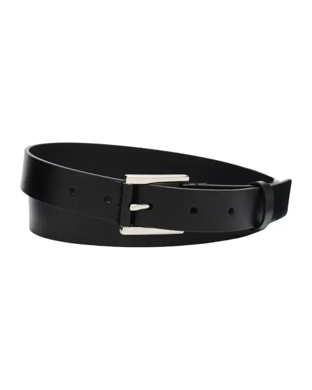 Men's Leather-Wrapped Square Buckle Belt