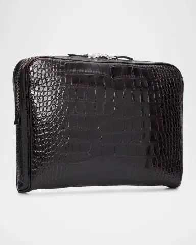 Tom Ford Men's Croc-Effect Zip Pouch | Thumbnail 2 Tom Ford Men's Croc-Effect Zip Pouch | Thumbnail 2