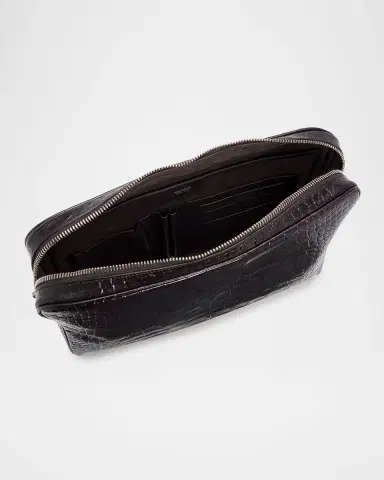 Tom Ford Men's Croc-Effect Zip Pouch | Thumbnail 3 Tom Ford Men's Croc-Effect Zip Pouch | Thumbnail 3