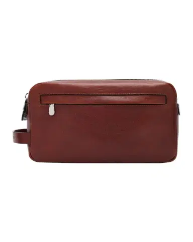 Brunello Cucinelli Men's Grained Leather Wide-Zip Toiletry Bag | Thumbnail 1 Brunello Cucinelli Men's Grained Leather Wide-Zip Toiletry Bag | Thumbnail 1