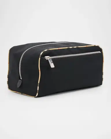 Burberry Men's Medium Check-Trim Travel Zip Pouch | Thumbnail 3