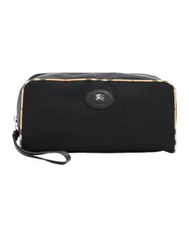 Burberry Men's Medium Check-Trim Travel Zip Pouch | Thumbnail 1