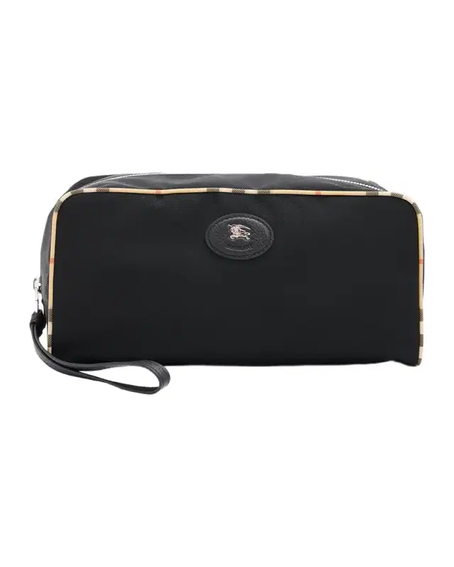Burberry Men 's Medium Check-Trim Travel Zip Pouch