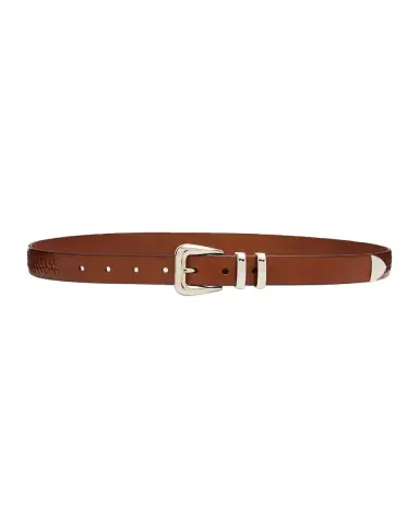 Brunello Cucinelli Men's Woven Leather Western-Buckle Belt | Thumbnail 3