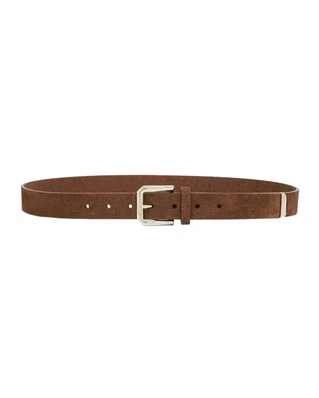 Brunello Cucinelli Men 's Square-Buckle Suede Belt