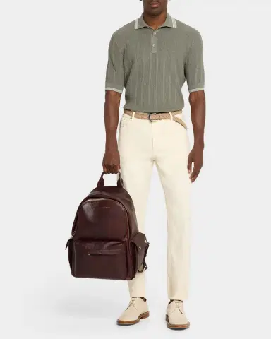 Brunello Cucinelli Men's Grained Leather Backpack | Thumbnail 6 Brunello Cucinelli Men's Grained Leather Backpack | Thumbnail 6