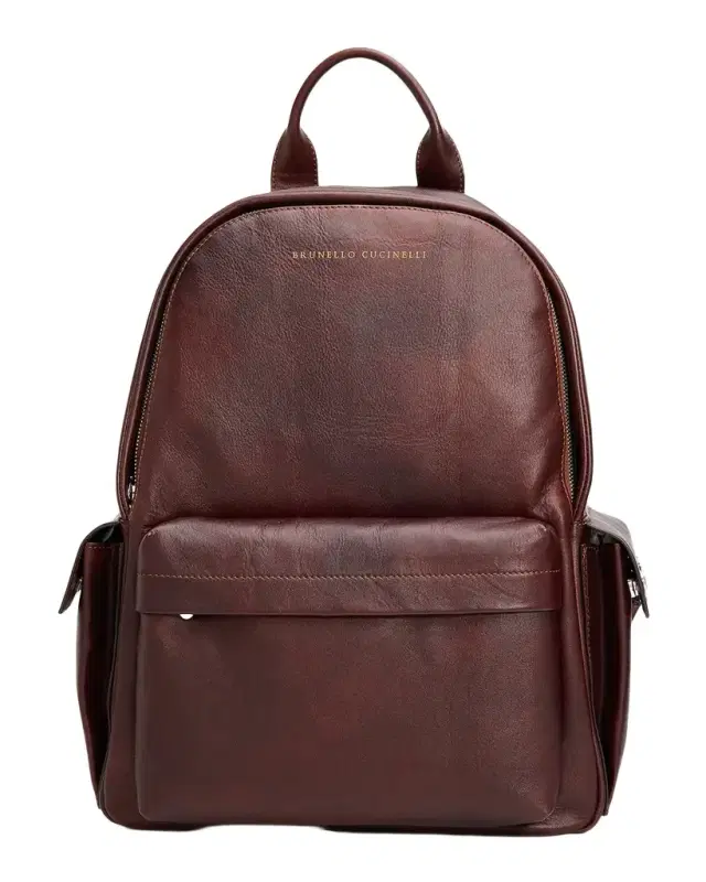 Brunello Cucinelli Men 's Grained Leather Backpack