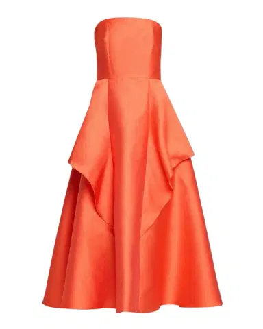 Shoshanna Pippa Strapless Draped Mikado Midi Dress | Thumbnail 1 Shoshanna Pippa Strapless Draped Mikado Midi Dress | Thumbnail 1
