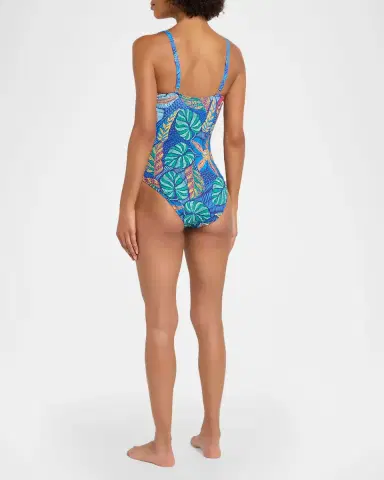 Johnny Was Twist Ruched One-Piece Swimsuit | Thumbnail 2
