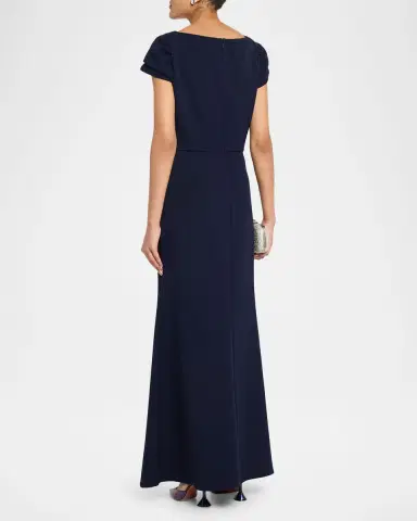 Shoshanna Carly Asymmetric Stretch Crepe Gown | Thumbnail 3