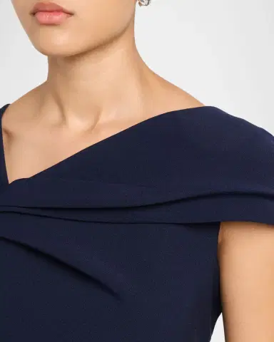 Shoshanna Carly Asymmetric Stretch Crepe Gown | Thumbnail 5