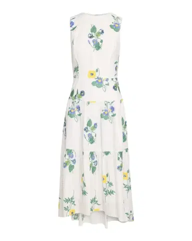 Shoshanna Cambridge Tiered Floral-Embroidered Midi Dress | Thumbnail 1