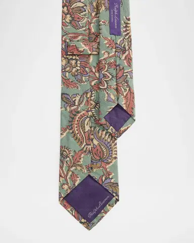 Ralph Lauren Purple Label Paisley Silk-Linen Tie | Thumbnail 3 Ralph Lauren Purple Label Paisley Silk-Linen Tie | Thumbnail 3