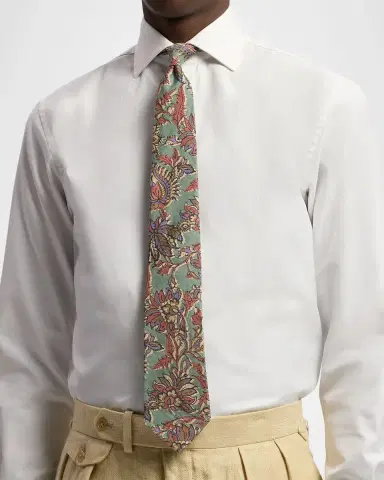 Ralph Lauren Purple Label Paisley Silk-Linen Tie | Thumbnail 4 Ralph Lauren Purple Label Paisley Silk-Linen Tie | Thumbnail 4