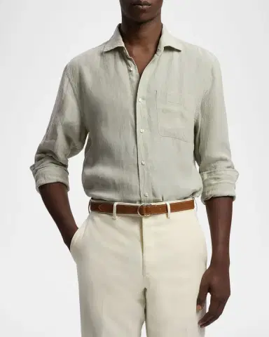 Ralph Lauren Purple Label Linen Chambray Shirt | Thumbnail 4 Ralph Lauren Purple Label Linen Chambray Shirt | Thumbnail 4