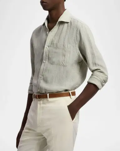 Ralph Lauren Purple Label Linen Chambray Shirt | Thumbnail 7 Ralph Lauren Purple Label Linen Chambray Shirt | Thumbnail 7