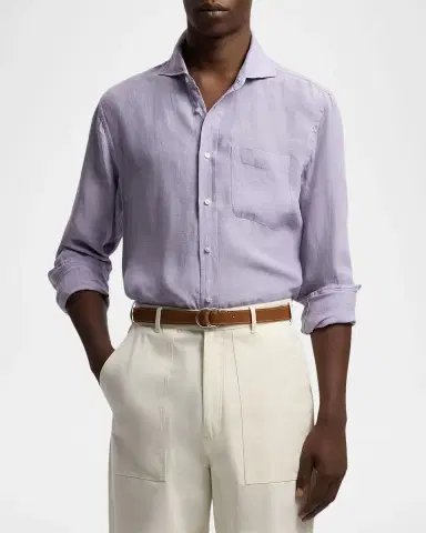 Ralph Lauren Purple Label Linen Chambray Shirt | Thumbnail 4 Ralph Lauren Purple Label Linen Chambray Shirt | Thumbnail 4