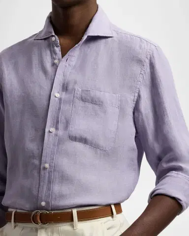 Ralph Lauren Purple Label Linen Chambray Shirt | Thumbnail 5 Ralph Lauren Purple Label Linen Chambray Shirt | Thumbnail 5