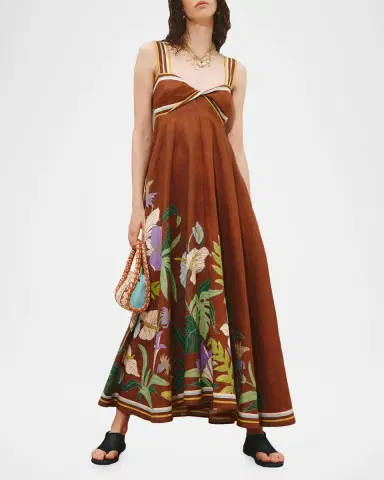 ALÉMAIS Alfie Twist Linen Midi Dress | Thumbnail 2 ALÉMAIS Alfie Twist Linen Midi Dress | Thumbnail 2