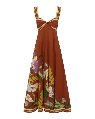 ALÉMAIS Alfie Twist Linen Midi Dress | Thumbnail 1 ALÉMAIS Alfie Twist Linen Midi Dress | Thumbnail 1