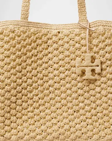 Tory Burch Ella Large Hand-Crocheted Paper Raffia Tote Bag | Thumbnail 3