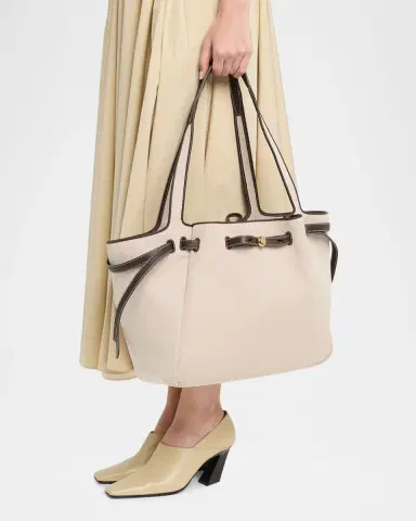 Tory Burch Romy Large Canvas Leather-Trim Tote Bag | Thumbnail 2 Tory Burch Romy Large Canvas Leather-Trim Tote Bag | Thumbnail 2