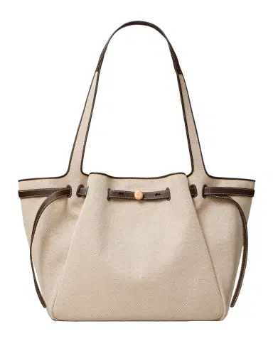Tory Burch Romy Large Canvas Leather-Trim Tote Bag | Thumbnail 1 Tory Burch Romy Large Canvas Leather-Trim Tote Bag | Thumbnail 1