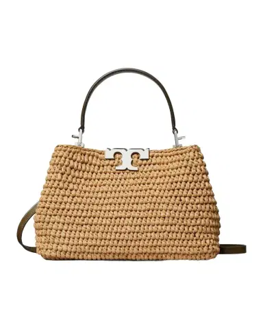 Tory Burch Eleanor Mini Hand-Crocheted Raffia Satchel Bag | Thumbnail 1 Tory Burch Eleanor Mini Hand-Crocheted Raffia Satchel Bag | Thumbnail 1