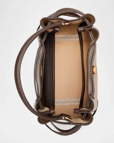Tory Burch Romy Small Canvas Leather-Trim Crossbody Bucket Bag | Thumbnail 2 Tory Burch Romy Small Canvas Leather-Trim Crossbody Bucket Bag | Thumbnail 2