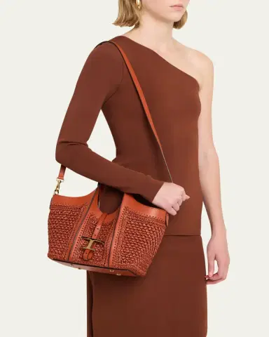 Tod's Small T Timeless Raffia & Leather Shopping Bag | Thumbnail 6 Tod's Small T Timeless Raffia & Leather Shopping Bag | Thumbnail 6