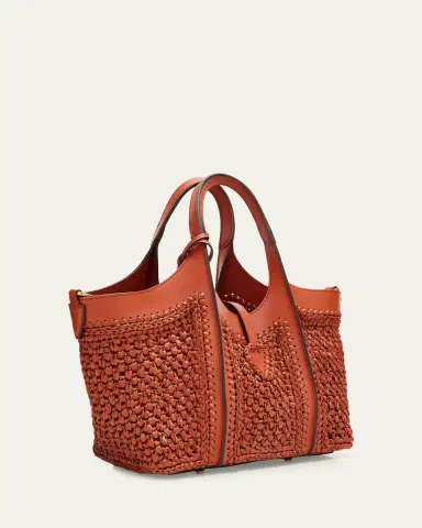 Tod's Small T Timeless Raffia & Leather Shopping Bag | Thumbnail 7 Tod's Small T Timeless Raffia & Leather Shopping Bag | Thumbnail 7