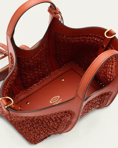Tod's Small T Timeless Raffia & Leather Shopping Bag | Thumbnail 8 Tod's Small T Timeless Raffia & Leather Shopping Bag | Thumbnail 8