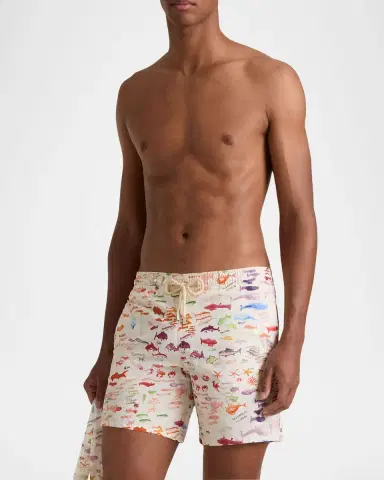 Vilebrequin x Fabrice Hyber Men's Pescador Swim Shorts | Thumbnail 2 Vilebrequin x Fabrice Hyber Men's Pescador Swim Shorts | Thumbnail 2