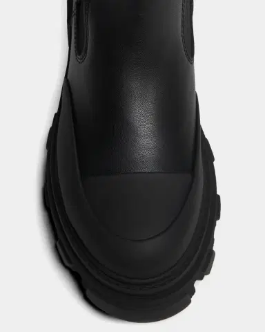 Ganni Cleated Leather Mid Chelsea Boots | Thumbnail 3
