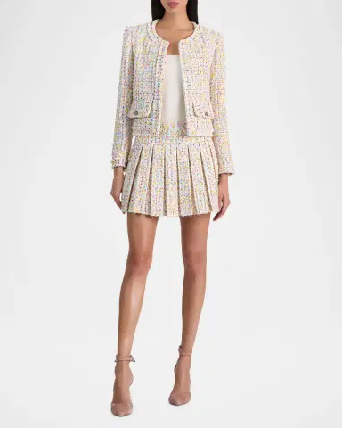 ALICE + OLIVIA Landon Tweed Cropped Jacket | Thumbnail 2