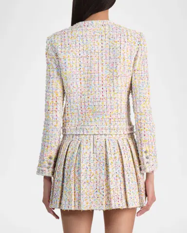 ALICE + OLIVIA Landon Tweed Cropped Jacket | Thumbnail 3