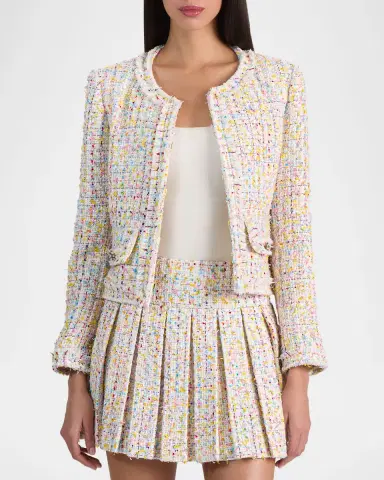 ALICE + OLIVIA Landon Tweed Cropped Jacket | Thumbnail 4