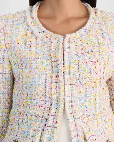 ALICE + OLIVIA Landon Tweed Cropped Jacket | Thumbnail 5