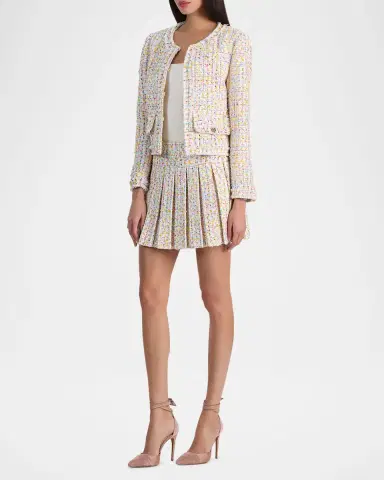 ALICE + OLIVIA Landon Tweed Cropped Jacket | Thumbnail 6