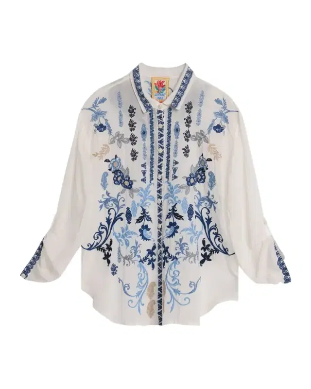 Luisa Embroidered Button-Down Shirt