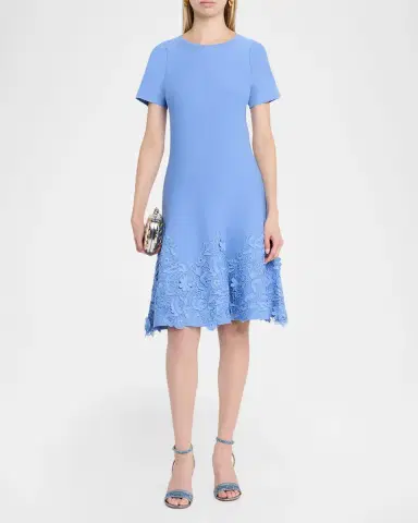 Rickie Freeman for Teri Jon Lace-Trim Knit Midi Dress | Thumbnail 2 Rickie Freeman for Teri Jon Lace-Trim Knit Midi Dress | Thumbnail 2
