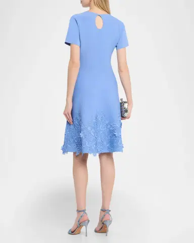 Rickie Freeman for Teri Jon Lace-Trim Knit Midi Dress | Thumbnail 3 Rickie Freeman for Teri Jon Lace-Trim Knit Midi Dress | Thumbnail 3