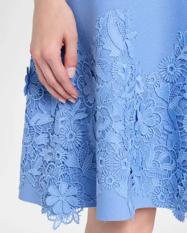 Rickie Freeman for Teri Jon Lace-Trim Knit Midi Dress | Thumbnail 5 Rickie Freeman for Teri Jon Lace-Trim Knit Midi Dress | Thumbnail 5