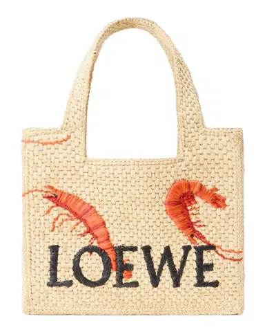 Loewe x Paula's Ibiza Shrimp-Embroidered Raffia Tote Bag | Thumbnail 1 Loewe x Paula's Ibiza Shrimp-Embroidered Raffia Tote Bag | Thumbnail 1