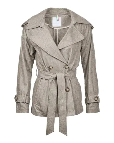 Gorski Cropped Wool Belted Trench Coat | Thumbnail 1 Gorski Cropped Wool Belted Trench Coat | Thumbnail 1
