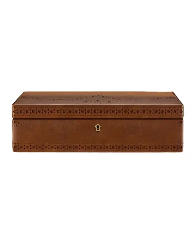 WOLF Brogue Vegan Leather 10-Piece Watch Box