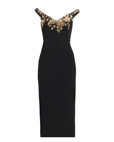 PAMELLA ROLAND Floral Embroidered Crepe Off-The-Shoulder Midi Dress | Thumbnail 1
