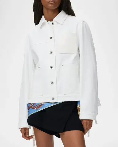 LOEWE x Paula's Ibiza Leather-Pocket Denim Workwear Jacket | Thumbnail 3