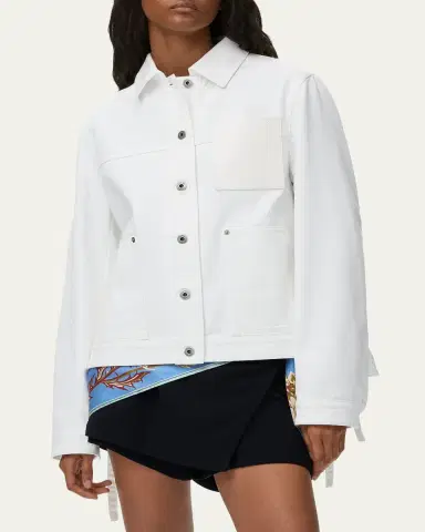 LOEWE x Paula's Ibiza Leather-Pocket Denim Workwear Jacket | Thumbnail 8